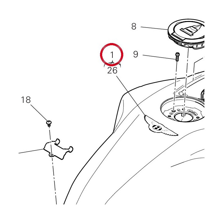 Réservoir carburant — réf. 58613154AT | Ducati Store