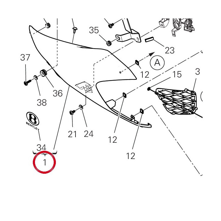 Ouie radiateur droit — réf. 48413652BA | Ducati Store