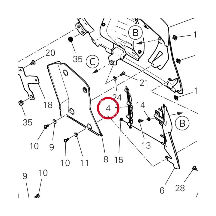 Grille gauche 48413691AA — réf. 48413691AA | Ducati Store