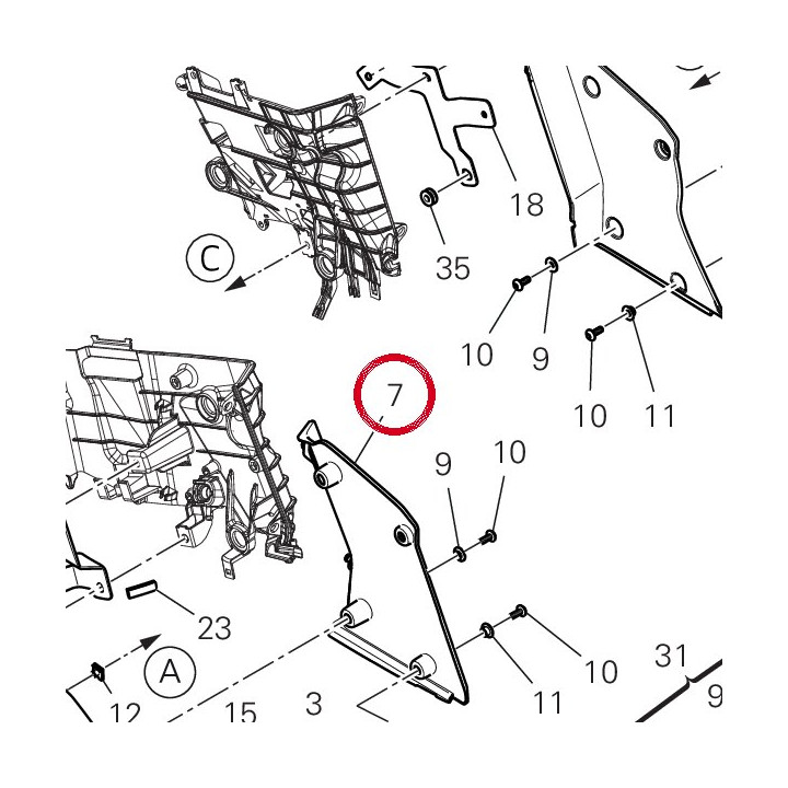 Panneau intérieur droit — réf. 48413611BA | Ducati Store