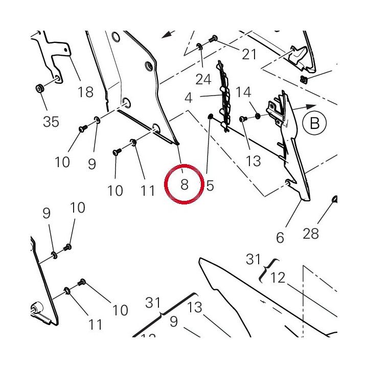 Panneau intérieur gauche — réf. 48413681BA | Ducati Store