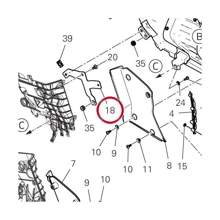 Equerre ouie radiateur — réf. 8291K251AA | Ducati Store