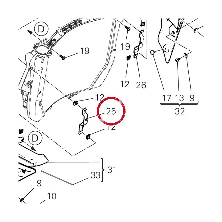 Equerre droite 8291K261AA — réf. 8291K261AA | Ducati Store