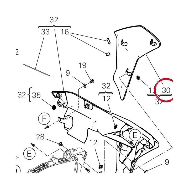 Derive externe gauche — réf. 4801E721CA | Ducati Store