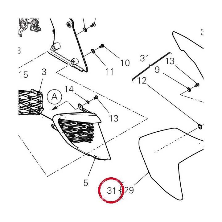 Cache radiateur droit — réf. 480PE771BE | Ducati Store