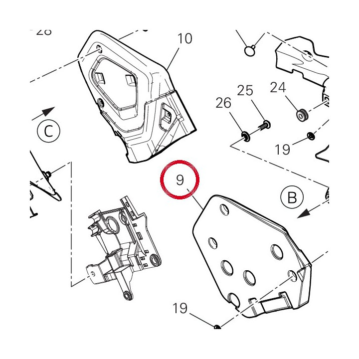 Absorbant sonore gauche — réf. 48611292A | Ducati Store
