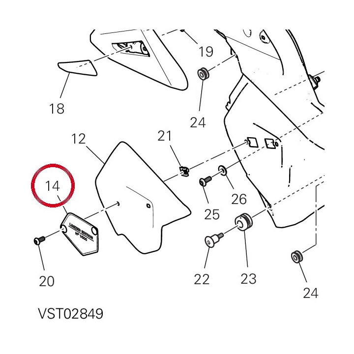 Cover motore dx - V21R — réf. 4601N411AA | Ducati Store