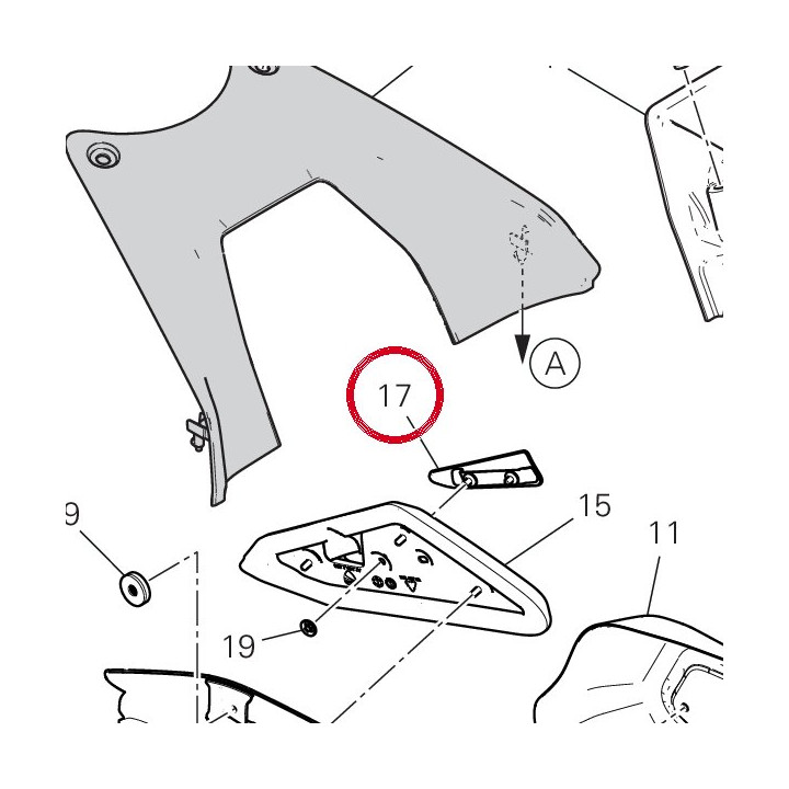 Moulure gauche 4601N371AA — réf. 4601N371AA | Ducati Store