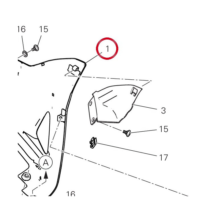Cache gauche 4801E663AA — réf. 4801E663AA | Ducati Store