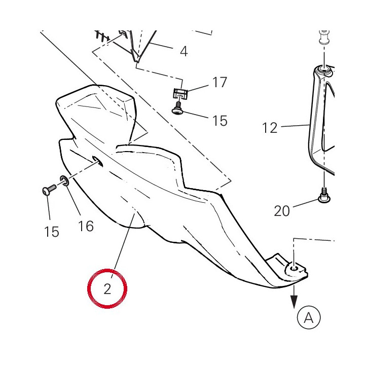 Cache droit 4801E672AA — réf. 4801E672AA | Ducati Store