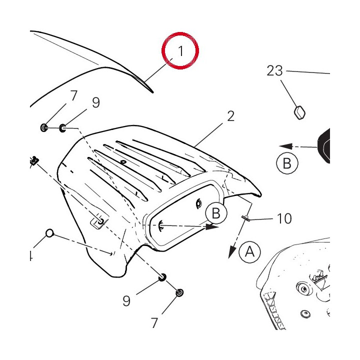 Codino monop. V21R - cover — réf. 48312341AA | Ducati Store