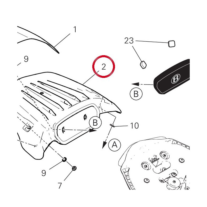 Cache centrale 48312351AA — réf. 48312351AA | Ducati Store