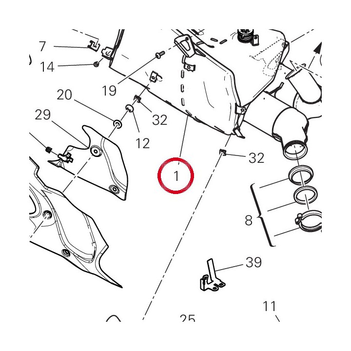 Silencieux complet 574P5241B — réf. 574P5241B | Ducati Store