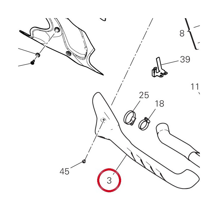 Pare-Chaleur horizontal — réf. 4601S081AA | Ducati Store