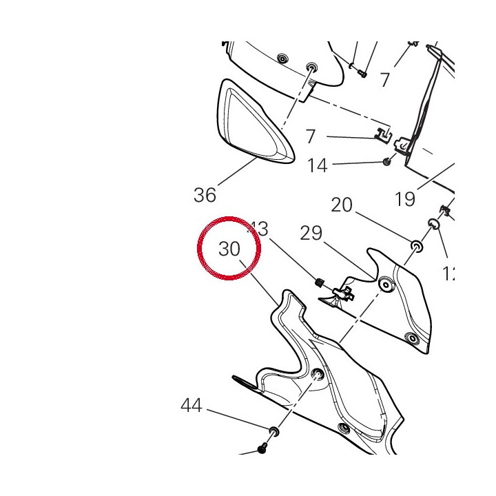 Pare-Chaleur droit 4601S072A — réf. 4601S072A | Ducati Store