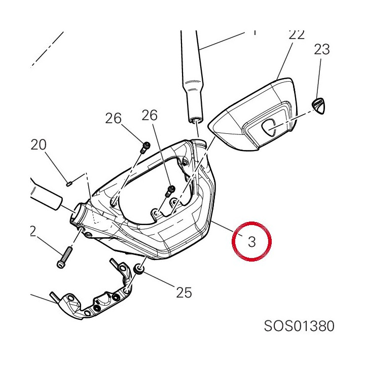 Guidon 36016532AA — réf. 36016532AA | Ducati Store