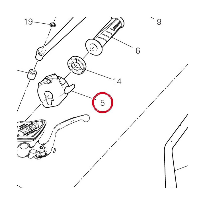 Commutateur gauche 65110691B — réf. 65110691B | Ducati Store