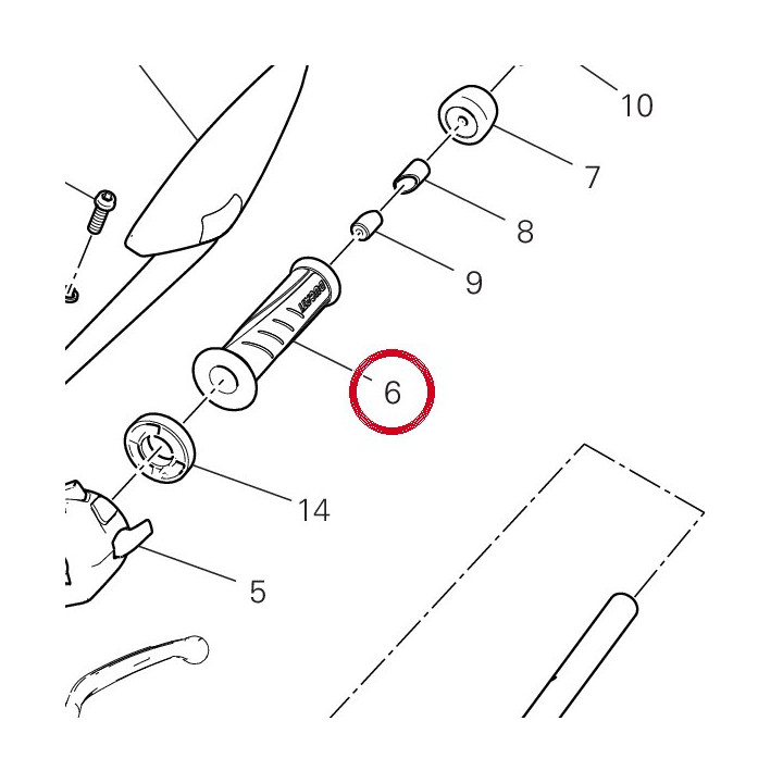 Poignée gauche 36110251A — réf. 36110251A | Ducati Store