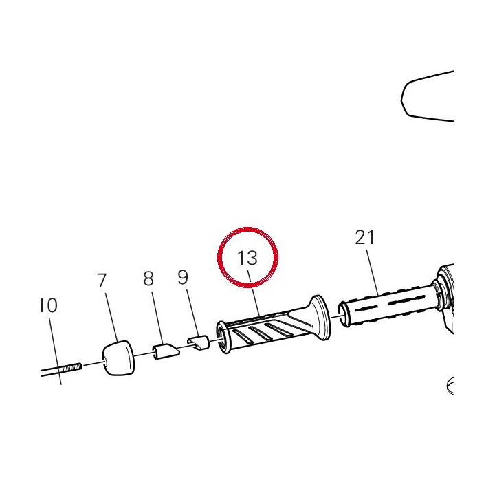 Poignée chauffante droite — réf. 36110241B | Ducati Store