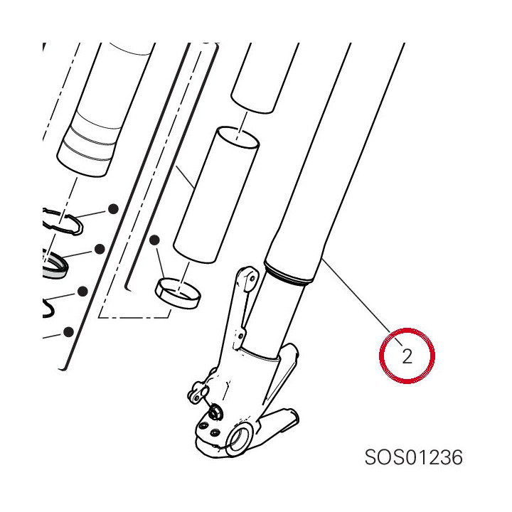 Fourche complète gauche — réf. 34521335A | Ducati Store