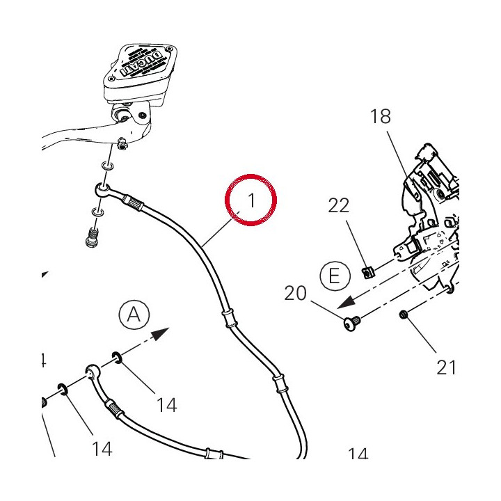 Durite maître cylindre av — réf. 61812292A | Ducati Store
