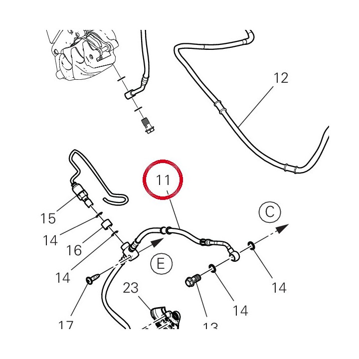 Durite maître cylindre — réf. 61912282A | Ducati Store