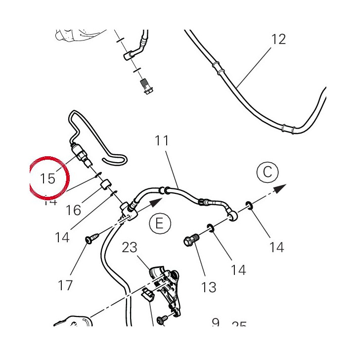 Interrupteur stop arrière — réf. 53910821B | Ducati Store