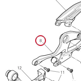 Cadre arrière gauche — réf. 47112572AA | Ducati Store