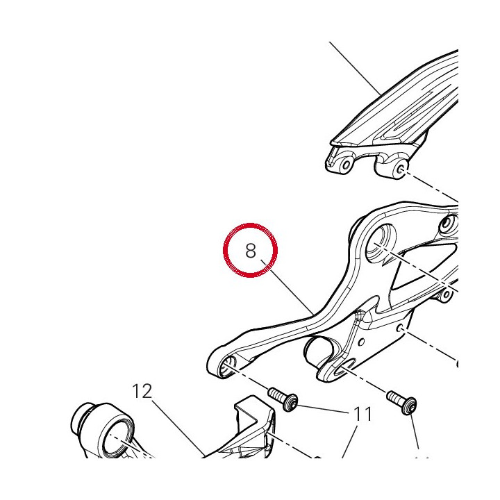 Cadre arrière gauche — réf. 47112572AA | Ducati Store