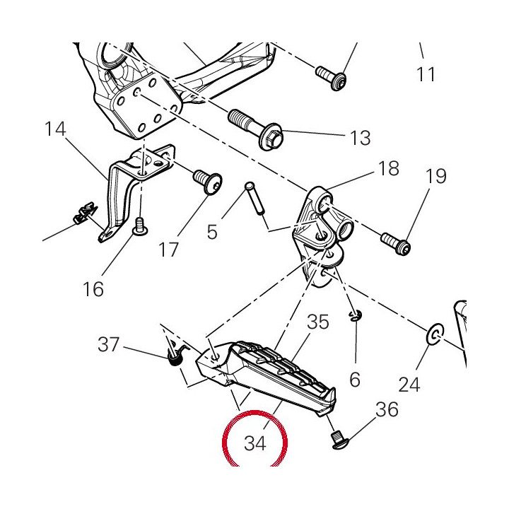 Repose-Pieds avant gauche — réf. 46411291AA | Ducati Store