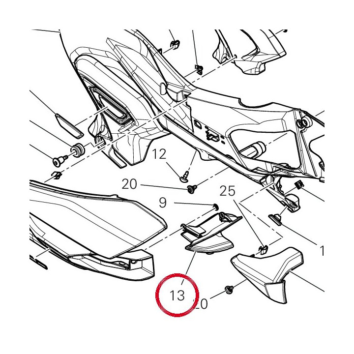 Grille ouie radiateur droit — réf. 4841C992A | Ducati Store