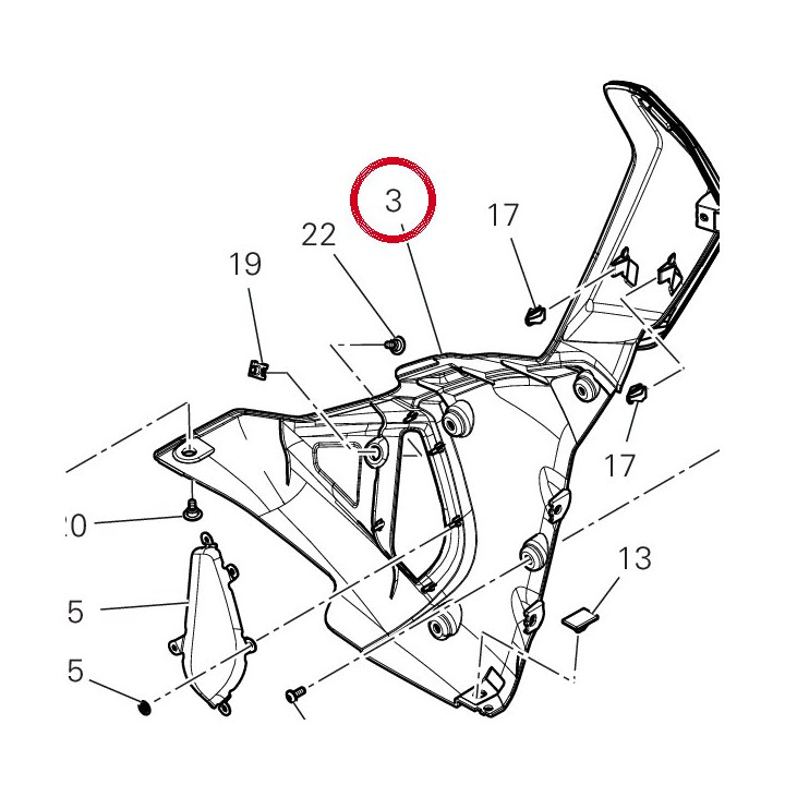 Assy fiancata sx - finito — réf. 4802I042AB | Ducati Store