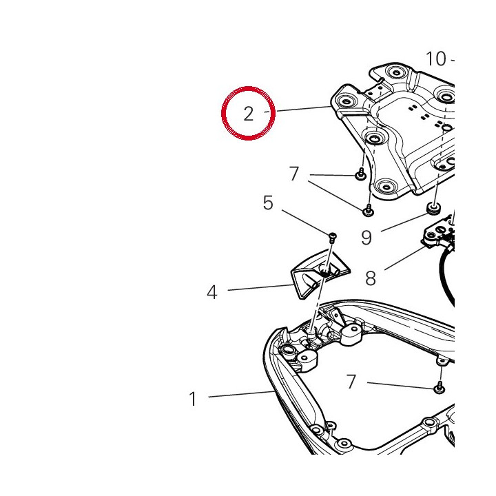 Plaque arrière 47112511AA — réf. 47112511AA | Ducati Store