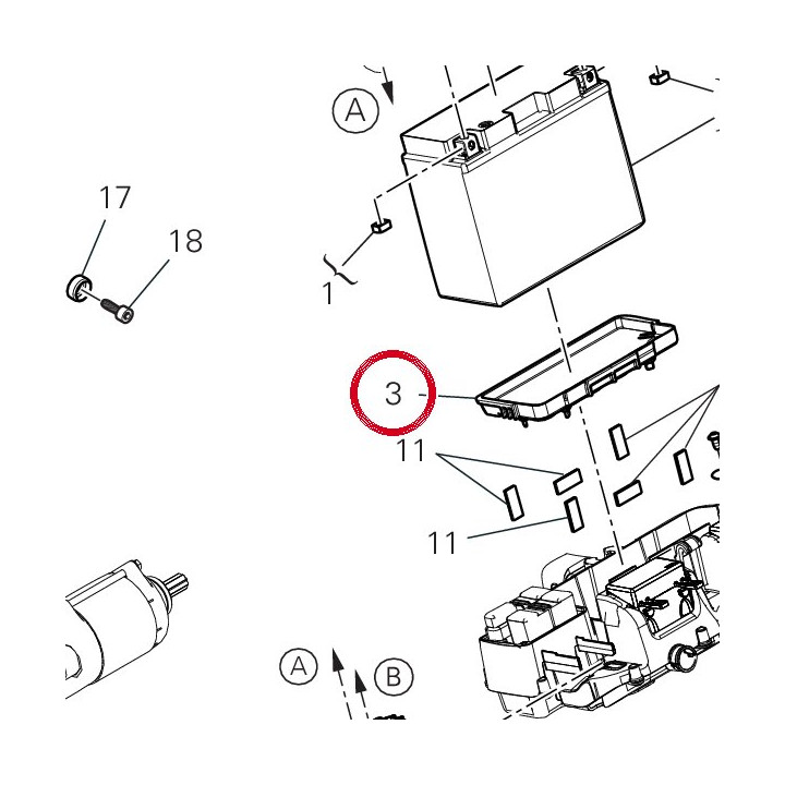 Support batterie 8291S901A — réf. 8291S901A | Ducati Store