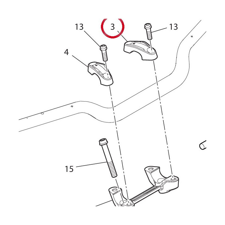 Cavalier guidon, supérieur — réf. 36012781AB | Ducati Store