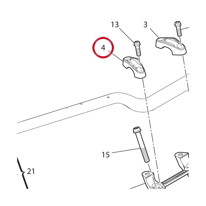 Cavalier guidon, supérieur — réf. 36012791AB | Ducati Store