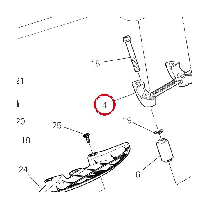 Cavalier guidon, inférieur — réf. 36015951AB | Ducati Store