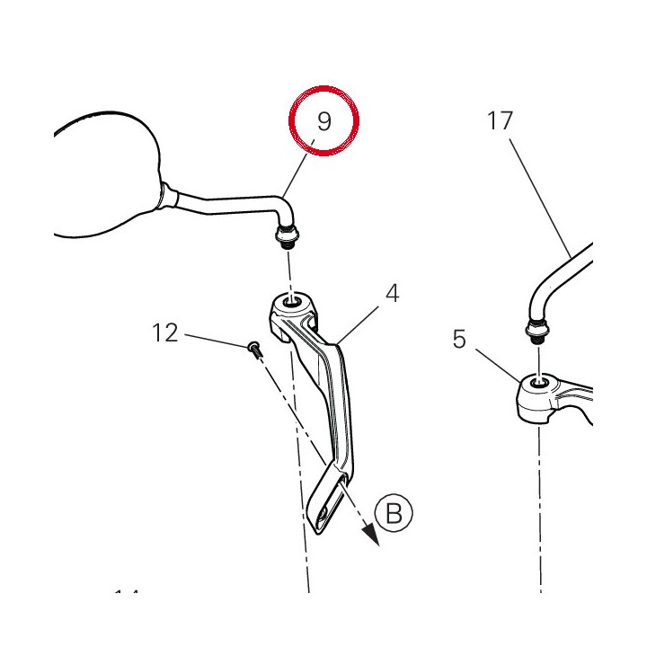 Miroir droit 52310721A — réf. 52310721A | Ducati Store