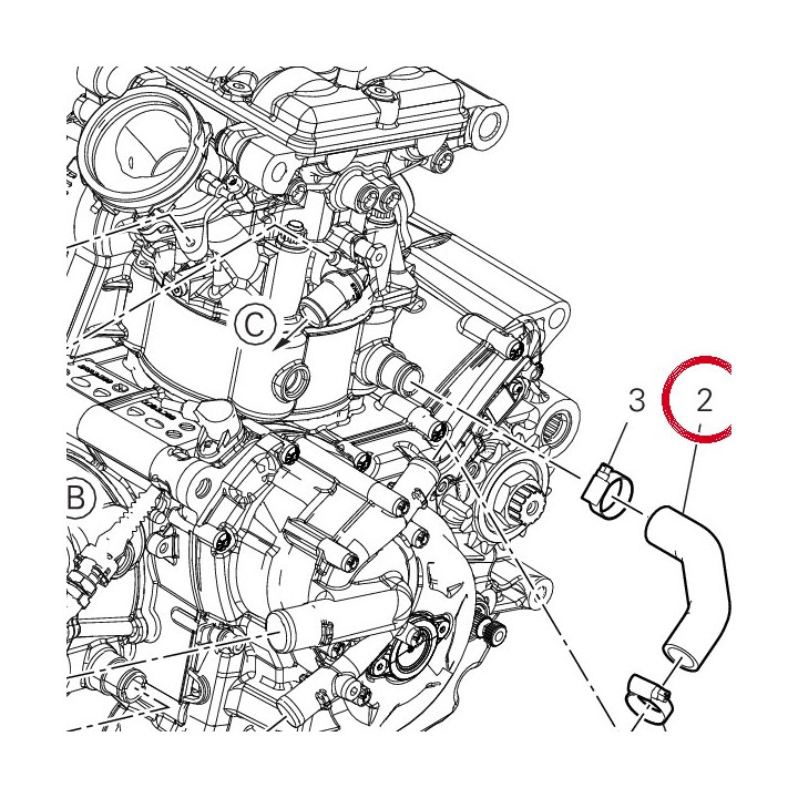Tuyau entree D'Eau cylindre — réf. 80012481B | Ducati Store