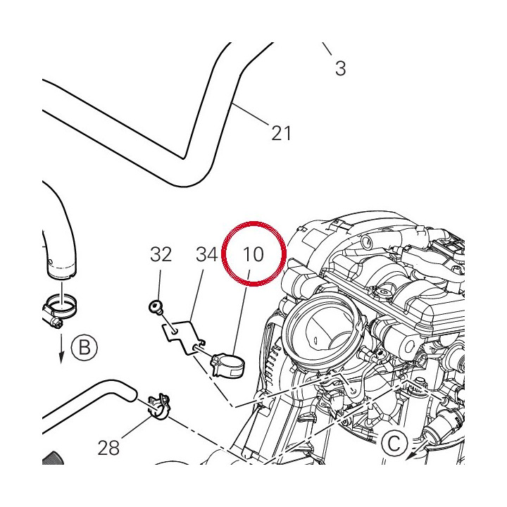 Passe-Tube 75840641A — réf. 75840641A | Ducati Store