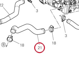 Coolant hose H2O Rad-Pump — réf. 80018421A | Ducati Store