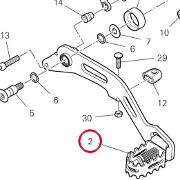 Ensemble levier frein — réf. 45721181AA | Ducati Store
