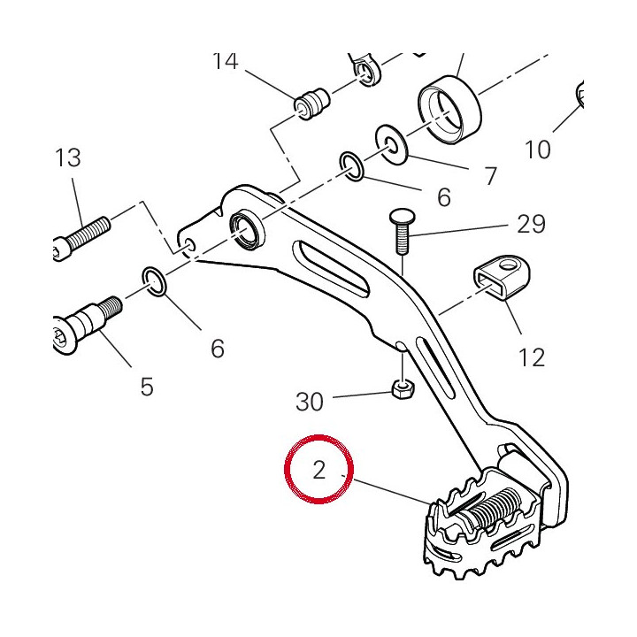 Ensemble levier frein — réf. 45721181AA | Ducati Store