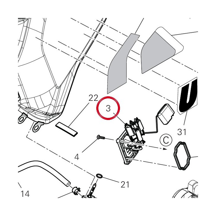 Jauge niveau essence — réf. 59210321B | Ducati Store