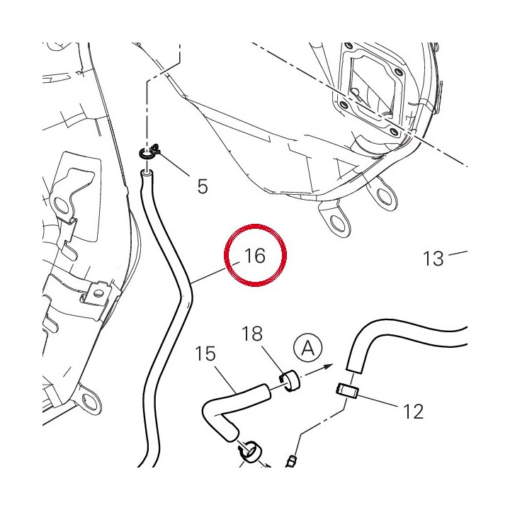 Rubber drain tank pipe — réf. 93512371A | Ducati Store
