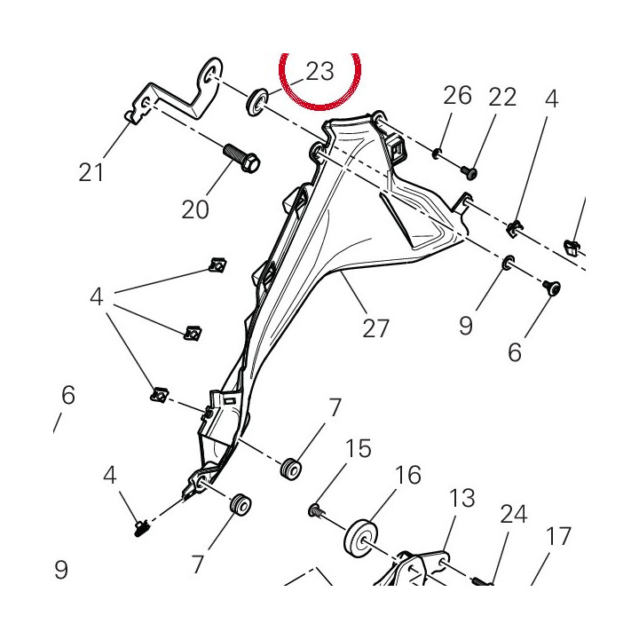 Rubber pad fix fairing — réf. 76417661A | Ducati Store