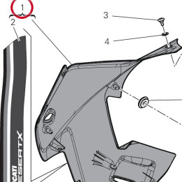 Carene droite 480PC872AA — réf. 480PC872AA | Ducati Store
