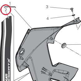Decalco carena ant dx 1900 — réf. 4381F731A | Ducati Store