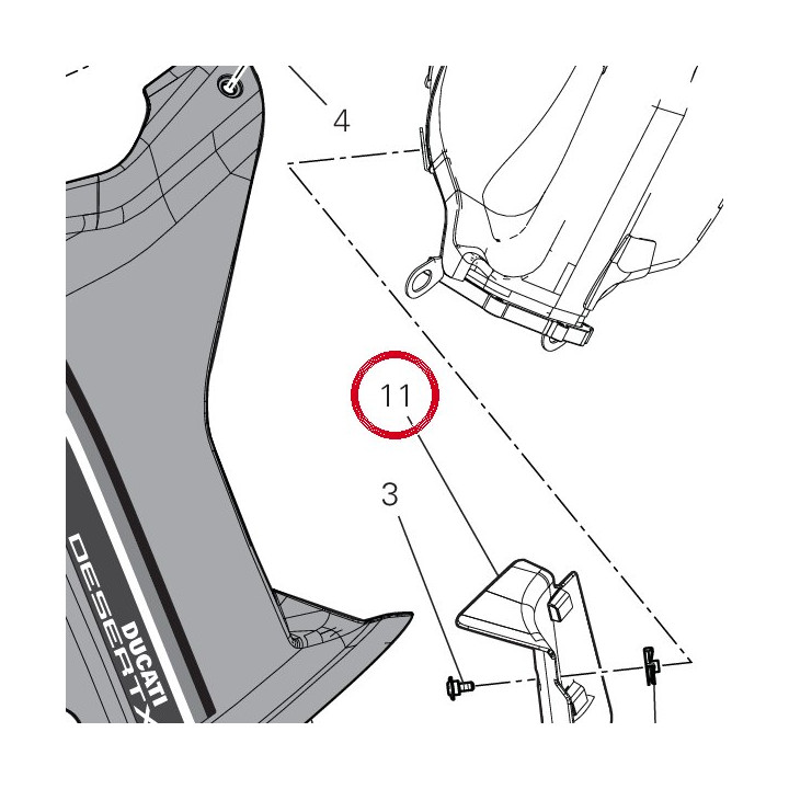 Ouie radiateur droit — réf. 48412862A | Ducati Store