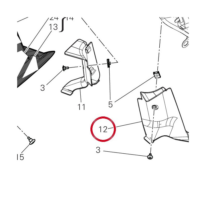 Ouie radiateur gauche — réf. 48412872A | Ducati Store